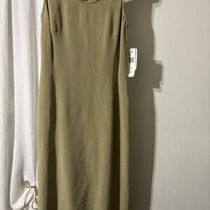 Elegant vintage tan Jones New York silk Sleeveless Dress